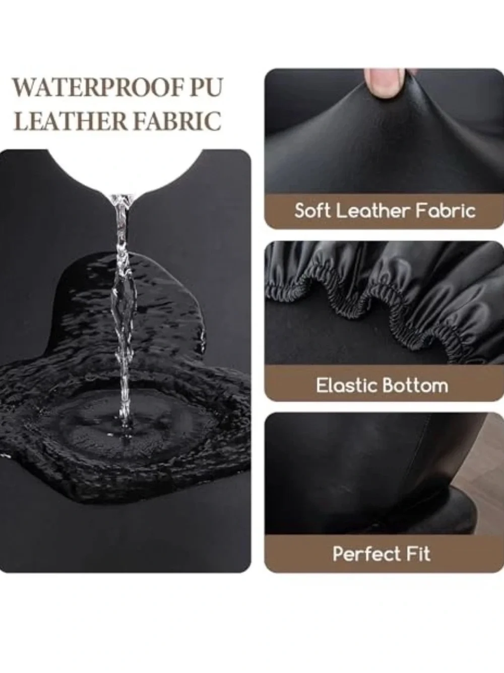 2 waterproof PU leather chair covers NEW